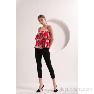 Women's Red Floral Cami Top